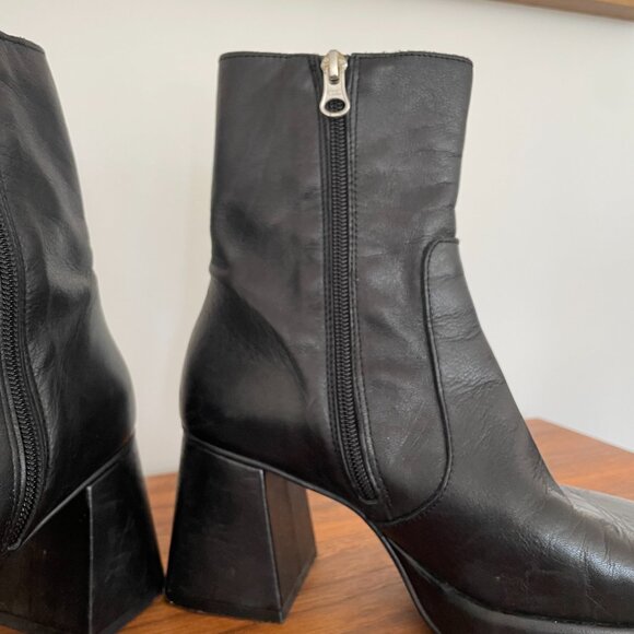 L'Intervalle Rivington Black Leather Platform Boots 37 - Picture 2 of 5